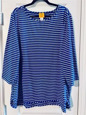 Blue & White Striped Top